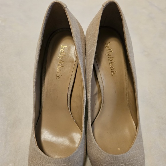 Kelly & Katie Isabel-kk Tan Linen Closed Toe Heels Women's Size 8.5M Used - Picture 10 of 10